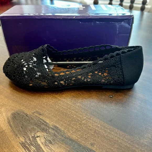 NEW - Ollio Women's Lace Ballet Breathable Flats - Black - Picture 3 of 5